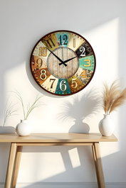 Wallity Reloj Decorativo de MDF Multicolor 50 x 50 cm